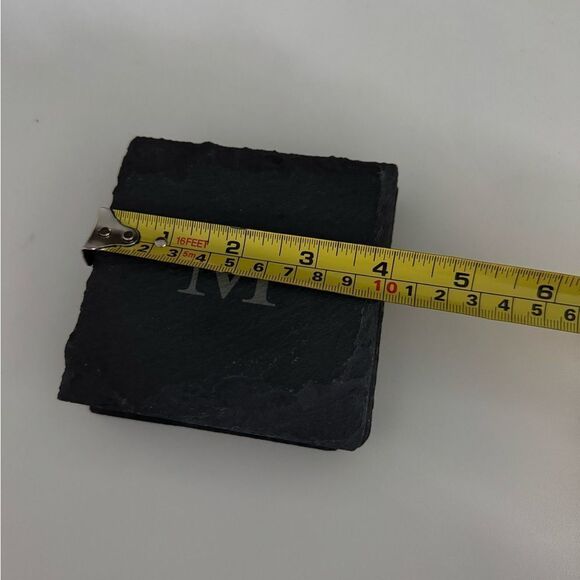 Letter M Charcoal Coaster Set 4 - Picture 4 of 4